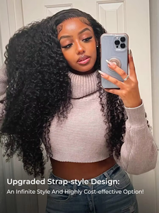 Parrucca Loose Deep Wave con Cordoncino Regolabile, 13x4 HD Trasparente, 100% <span class=keywords><strong>Capelli</strong></span> Umani Vergini Remy Cambogiani, con Piccola Attaccatura Naturale - Product Image 2