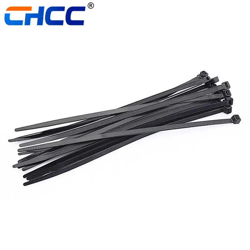 Harga pabrik pengikat kabel nilon penguncian otomatis plastik dalam warna hitam putih 4.8*300mm