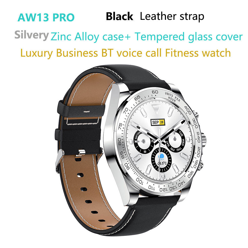 AW13-PRO-luxury-man-smart-watch de cuero plata