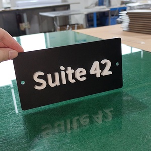 Minimalist Black <b>Door</b> <b>Plates</b> Suite Number Signs Custom Hotel Office Meeting Room Number 3D <b>Door</b> <b>Name</b> Signs - Product Image 2