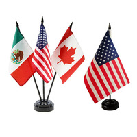Support de drapeau de bureau personnalisé avec base, style fanion, mini-drapeaux nationaux de table