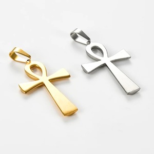 Collar con Colgante de Cruz Cristiana <span class=keywords><strong>Grande</strong></span> de Acero Inoxidable, Símbolo Egipcio, Unisex, Clásico, Simple, para Hacer Joyas, Regalos - Product Image 5