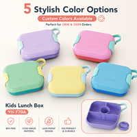 Boîte à lunch pour enfants en plastique sans BPA, résistante aux micro-ondes, étanche, avec un ensemble de couverts, boîte à lunch bento de dessin animé pour les élèves