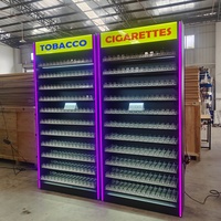 Éclairage LED coloré, présentoir en métal robuste pour boutique de tabac, présentoir à cigarettes, présentoir à tabac pour station-service