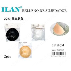 Imbottitura reggiseno Ilan 11x11 cm Nero Bianco Tonalità Pelle 2 pezzi per inserti reggiseno - Product Image 3