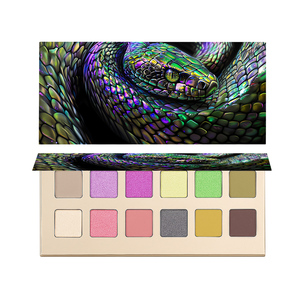 Paleta de Sombras de <span class=keywords><strong>Ojos</strong></span> de 12 Colores con Etiqueta Privada, Iridiscente, Brillante, Resistente al Agua, Pigmentos Metálicos Minerales Prensados, Alta Pigmentación - Product Image 4