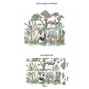 Adesivo Murale con Animali della Giungla Africana per Cameretta Bambini Stampa UV PVC Decorazione Casa - Product Image 5
