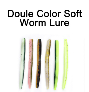 Leurre en gros Wacky Senkos Double Couleur 4 pouces Maggot Soft Plastic Stick Bait - Product Image 4