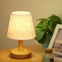 Lampe de table LED en tissu de style européen, abat-jour trapézoïdal, sans fil, recharge USB, commande tactile, lampe de chevet