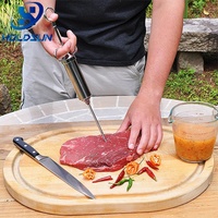 Injecteur de marinade de haute qualité en acier inoxydable 304 de 2 oz, 3 aiguilles, grande capacité, pour viande, volaille, cuisson, barbecue, dinde, steak