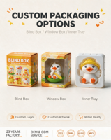 Vente en gros de figurines de dessins animés de la série Canard en boîte mystère, figurines d'animaux mignonnes pour bébés, cadeau pour filles, personnage de dessin animé