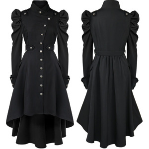 <strong>Women</strong> Stand-up Collar Slim Fit British Style Sheep Hooves Sleeve Mid-Length Trench <strong>Coat</strong> <strong>Women's</strong> <strong>Coat</strong> <strong>Gothic</strong> Medieval Solid Color - Product Image 1