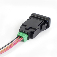 Interrupteur à bascule double LED 12V 3A SPST Carré étanche Spot lumineux Bouton-poussoir marche-arrêt pour voiture Toyota