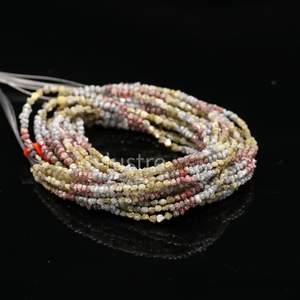 ลูกปัดเพชรดิบหลากสี คุณภาพสูง สำหรับทำเครื่องประดับ เพชรดิบธรรมชาติ ขนาด 3-5 มม. 25 กะรัต ของขวัญวันเกิดแบบกำหนดเองได้ - Product Image 2