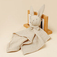 Tissu de mousseline de coton biologique Couverture de sécurité pour bébé lapin Doudou pour bébé lapin