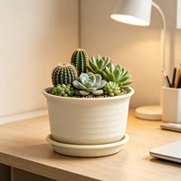Pot de fleurs en résine écologique épaissie avec trou de drainage, design minimaliste, durable, 1,2 L, pour jardinage, arrosage domestique, plantes succulentes