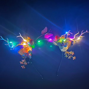 LED Navidad Reno Cuernos Diadema Pinzas para el cabello <span class=keywords><strong>Ciervo</strong></span> Cuernos Diademas Accesorio - Product Image 5