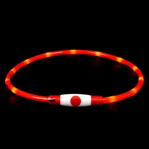 Luminous Fiber Optic LED Light-emitting Pet Collar Multi-color USB Charging Dog Collar Can Be Cut Short