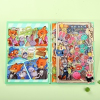 [Shake Shake Creative Style] Cuaderno de Hojas Sueltas de Acrílico y Pulpa de Madera Zootopia para Estudiantes, Bloc de Notas y Diario