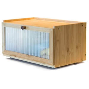 Bamboo Wood <b>Storage</b> <b>Box</b> Rectangle Durable Multipurpose Desktop Cabinet Organizer for <b>Kitchen</b> Dining Room - Product Image 1