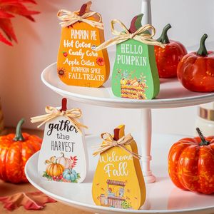 Décoration d'automne en bois, mini plateau à étages, style rustique, décoration d'intérieur, ensemble multi-pièces, thème feuillage de Thanksgiving - Product Image 1