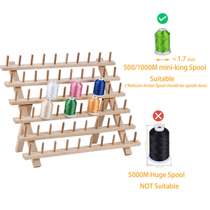 Modern 6-Tier <strong>Standing</strong> Rustic Wooden <strong>Thread</strong> Holder 60 Spool Rack Multifunction Customized Service Neat Accessible Sewing - Product Image 5