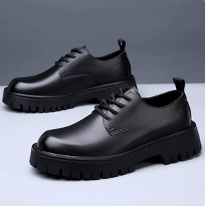 <b>Men</b> Round Toe Oxfords Lace Up Leather Dress <b>Shoes</b> Chunky Sole PU Lining EVA Midsole Rubber Outsole All Seasons Office Casual - Product Image 6
