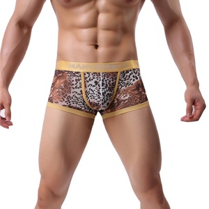 Bóxer con estampado de leopardo para hombre, calzoncillos clásicos de malla transpirable, color marrón, novedad - Product Image 1