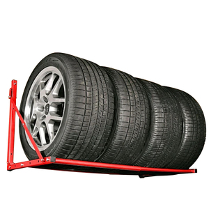 JH-Mech Practical 300 lb Capacity Foldable and Adjustable Wall Mount Tire Rack Wheel Storage Rack