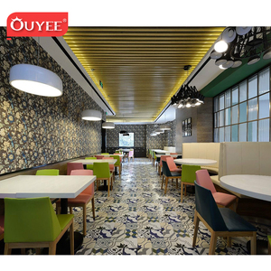 Guangzhou prezzo di fabbrica tavolino moderno ristorante in legno mobili Fast Food sedia da caffè tavolini Design 3D - Product Image 5