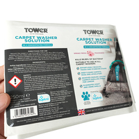 Étiquettes en vinyle imperméables personnalisées pour les produits de nettoyage ménager, autocollants durables en plastique pour bouteilles, pour nettoyant de tapis