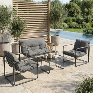 Modern Metal Patio <strong>Furniture</strong> Set Stylish Fabric <strong>Outdoor</strong> Sofa Garden Conversation Set Waterproof <strong>Cushions</strong> <strong>for</strong> Park Apartment Use - Product Image 3