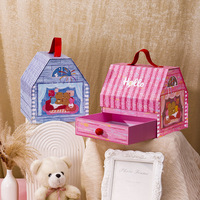 Boîte à tiroirs personnalisée imprimée en forme de maison 3D pour bonbons et chocolats, idéale pour la Journée des enfants