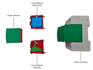 Protector Contra Sobretensiones LeiHao Personalizado Tipo T2, Protección Industrial Contra Rayos, 385V 2P 3P 4P, Dispositivo de Protección Contra Sobretensiones 40kA, Sistema Solar - Product Image 3