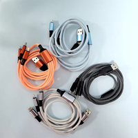 Kabel Pengisian Cepat & Transfer Data 60W 3-in-2 Tipe-C ke Tipe-C dengan Konektor Rotasi 180 Derajat, Pelindung Kepang Bahan Nilon-BST