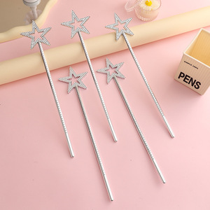 Halloween Children's Day Party Dance Props Five-Pointed Star Cane Angel Magic <b>Fairy</b> <b>Wand</b> Plush Unisex Small Gift for Ages 2-12 - Product Image 1