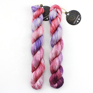 Lotus Sợi Handdyed Màu Tinh Khiết Sợi Lụa 500M/50Gram Ren Trọng Lượng Cho Tay Đan Crochet Áo Len - Product Image 4
