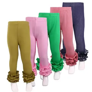 Pantalones de volantes Vintage para niños pequeños, mallas con Glaseado en blanco, en Stock, venta al por mayor
