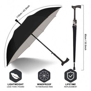 Promotion Cheap Wholesale Auto Open Customized Crutch <b>Large</b> Colorful UV <b>Umbrella</b> for Old People - Product Image 4