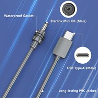 Kabel PVC Tahan Air 3M/5M Starlink Mini Tipe C ke DC untuk Pengisian Cepat Starlink Mini