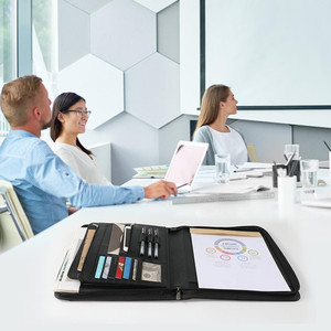 Tùy chỉnh thư mục A4 kích thước đa chức năng tài liệu túi hội nghị Văn phòng Chủ bút PU da danh mục đầu tư kinh doanh - Product Image 5