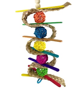 Fancy Colorato Rattan Balls Uccello del Pappagallo Giocattoli di Masticazione Gabbia di Uccello Appeso Ornamento - Product Image 2