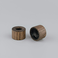 Pipette compte-gouttes en verre 20/410 avec cercle en bambou naturel 18MM Bouchons compte-gouttes noirs à visser en bambou pour flacons d'huiles essentielles
