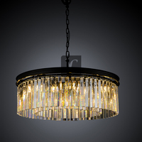 Lámparas colgantes de cobre modernas para sala de estar, iluminación de techo decorativa para Hotel, candelabro de cristal, bajo precio