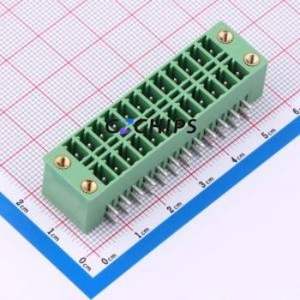 DB2ERHBM-3.81-2*12P-GN Plug-in Terminal Block Bent Lead Through Hole,P=3.81mm Board-to-Board / Socket Closed Screw Fixing 2x12P - Product Image 1