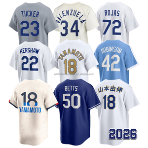 Maillots de baseball cousus en gros 2026 Mookie Betts Yoshinobu Yamamoto Clayton Kershaw Kyle Tucker 34 <span class=keywords><strong>Valenzuela</strong></span> 42 Robinson - Product Image 1