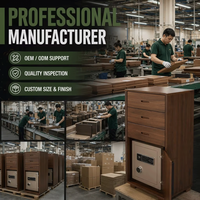 Armoire de chevet intelligente en bois avec serrure à empreintes digitales, 3 tiroirs et rangement multi-niveaux pour les objets de valeur de la chambre