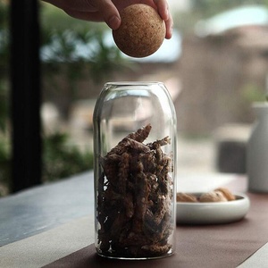 Borosilicate Glass Storage Jar 500ml 800ml 1200ml Borosilicate Clear Glass Spice Storage Jar With Cork Lid