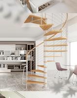 Escalier en colimaçon d'intérieur personnalisé pour installation bricolage Escalier flottant en bois pour marches en bois