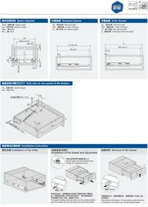 便宜的经济 20kgs 单部分延长稀释剂材料 1.0 * 1.0毫米软关闭隐藏的下面安装抽屉幻灯片 - Product Image 4